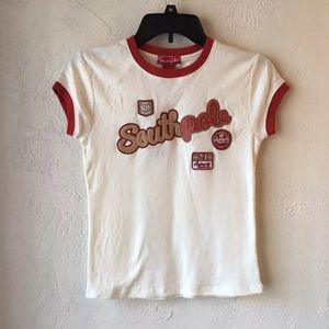 South Pole Juniors Small Cream T-shirt Vintage NWT
